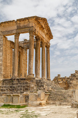 Poster - Ruins of the ancient Dougga (Thugga) city, UNESCO Heritage site, Tunisia