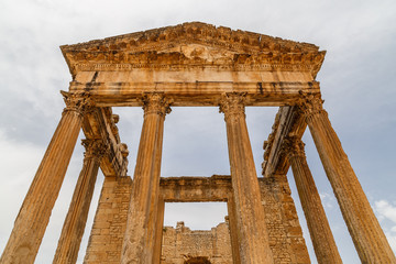 Poster - Ruins of the ancient Dougga (Thugga) city, UNESCO Heritage site, Tunisia