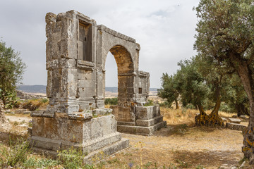 Sticker - Ruins of the ancient Dougga (Thugga) city, UNESCO Heritage site, Tunisia