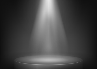Wall Mural - scene illuminated spotlight. show spotlight background. light beam on stage. vector illustration