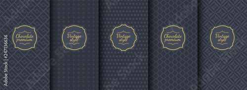 Fotografía Set of dark vintage seamless backgrounds for luxury packaging design