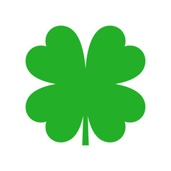 Sticker - Four-leaf clover green. Luck symbol. Vector icon.