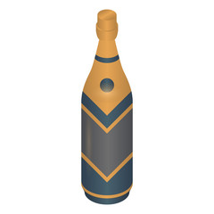 Wall Mural - New Year champagne bottle icon. Isometric of New Year champagne bottle vector icon for web design isolated on white background