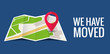 © kolonko - We have moved new office icon location. Address move change location announcement business home map