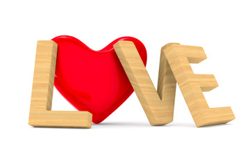 Wall Mural - love on white background. isolated 3d illustration