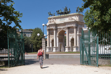 Wall Mural - Arco della Pace a Milano in Italia, Peace Arch in Milan in Italy