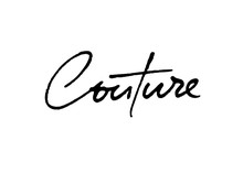 Couture Vector Lettering. Handwritten Text Label. Freehand Typography Design