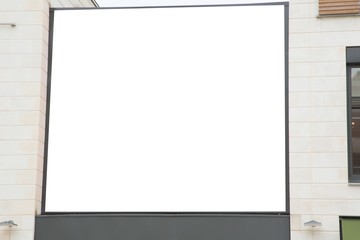 empty blank frame background white billboard for advertising urban