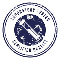 Vector Blue Stamp with Text - Laboratory Tested, Certified Quality