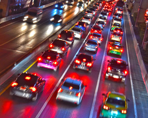 Wall Mural - Controlled-access highway in Bangkok during rush hour