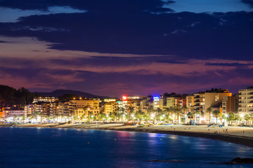 Canvas Print - Lloret de Mar Skyline on Costa Brava in Spain