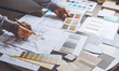 © Chaosamran_Studio - Architect designer Interior creative working hand drawing sketch plan blue print selection material color samples art tools Design Studio