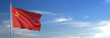 Flag of Soviet Union rise waving to the wind with sky in the background