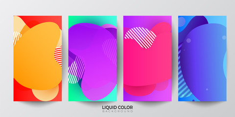 Gradient liquid gradient color abstract geometric shapes background. Design vector for design for mobile