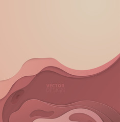 Wall Mural - pink abstract background with multi-layered papercut shapes.