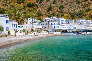 Wall Mural - Beach of the scenic village of Loutro  in Crete, Greece