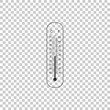 Celsius and fahrenheit meteorology thermometers measuring heat and cold icon isolated on transparent background. Thermometer equipment showing hot or cold weather. Flat design. Vector Illustration