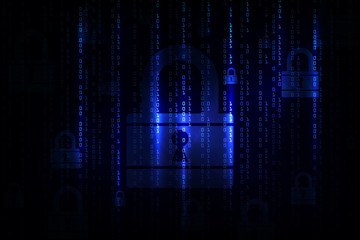 Canvas Print - cyber security concept on dark background, abstract digital internet. abstract background technology