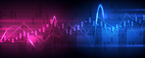 Wall Mural - Business candle stick graph chart of stock market investment trading, Bullish point, Bearish point for business and financial concepts, reports and investment. Vector illustration