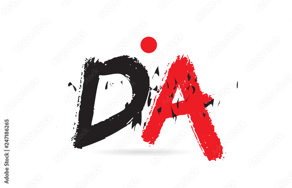 alphabet letter combination DA D A with grunge texture logo Stock ...