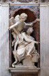 Habakkuk and the Angel marble statue by Lorenzo Bernini in The Chigi chapel in Church of Santa Maria del Popolo, Rome, Italy