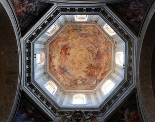 Wall Mural - The fresco Our Lady in Glory by Raffaele Vanni in cupola of Church of Santa Maria del Popolo, Rome, Italy 