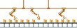 © TeraVector - Yellow Robotic Claw Long Packing Box Conveyor