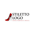 Stiletto logo design inspiration, heels logo design inspiration, Sexy red stiletto vector illustration