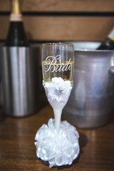 Wall Mural - Customised bride wine glass with decoration