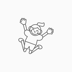 Wall Mural - jumping icon, happy vector