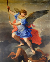 St Michael The Archangel, Altarpiece By Ludovico Gimignani In Chapel Of St Michael The Archangel, Basilica Di Sant Andrea Delle Fratte, Rome, Italy 
