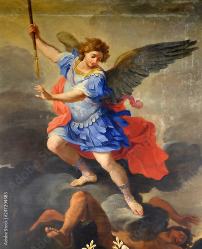 St Michael the Archangel, altarpiece by Ludovico Gimignani in Chapel of St Mi...