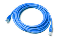 Isolated Blue Patch Cord Internet Cable On White Background