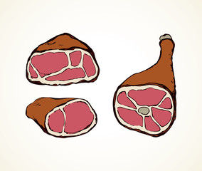 Sticker - Meat. Vector drawing