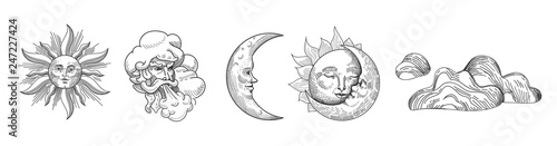 Fotomural Sun and Moon Vintage Collection