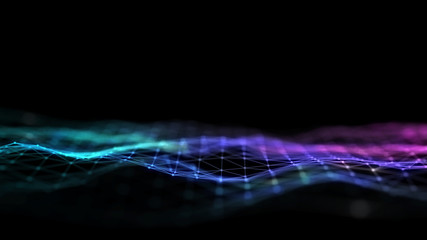Wall Mural - 3d abstract digital technology background. futuristic sci-fi user interface concept with gradient do