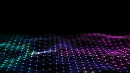 Wall Mural - 3d abstract digital technology background. futuristic sci-fi user interface concept with gradient do