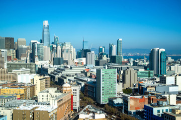 Fototapete - Aerial cityscape view of San Francisco, California, USA