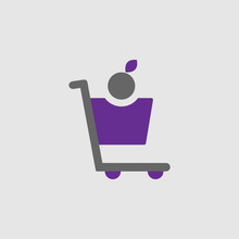 Food, Cart Icon. Element Of Delivery And Logistics Icon For Mobile Concept And Web Apps. Detailed Food, Cart Icon Can Be Used For Web And Mobile