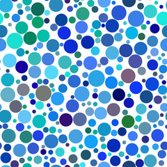 Wall Mural - Abstract seamless pattern of circles of different sizes in blue colors