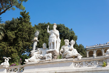 Wall Mural - Statues in the Piazza del Popolo in Rome