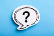 © christianchan - Question Mark Speech Bubble Isolated On Blue