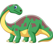 Cartoon Smiling Brontosaurus