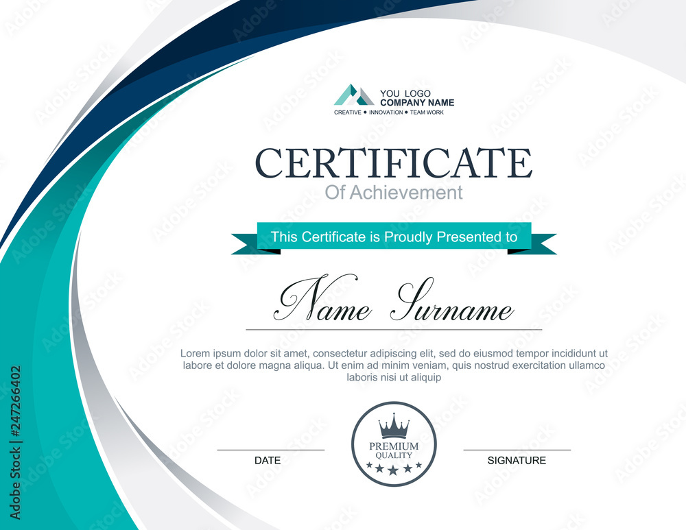 Vector certificate template Stock Vector | Adobe Stock