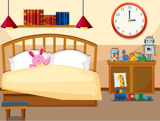 Sticker - Interior of simple bedroom