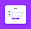 © radionastya - The login page. Purple gradient. Sign in form.