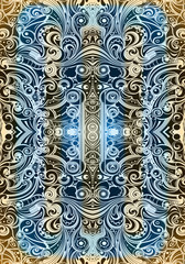 Canvas Print - Abstract artistic multicolored bright unique network of shapes and patterns