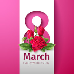 Vector 8 of march womens day rose flower