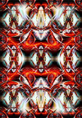 Canvas Print - 3d computer generated unique futuristic abstract multicolored energetic fractal patterns artwork background