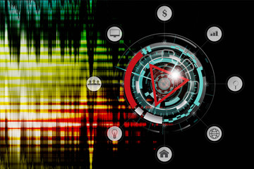 Wall Mural - abstract technology background hi-tech communication concept. sci-fi futuristic hud. illustration of
